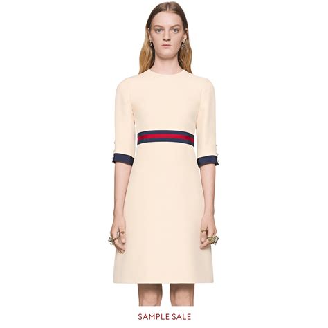 wool silk dress with web gucci|Gucci retro wool dress.